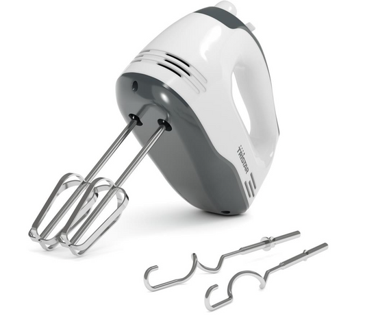 Batteur à main Tristar MX-4204KL blanc - 200 W - 5 vitesses - Crochets pétrisseurs en acier inoxydable