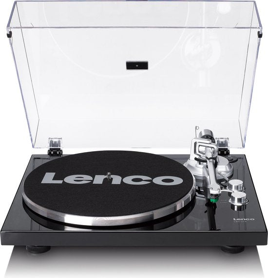Lenco Tourne-disque avec Bluetooth - Bras de lecture et contrepoids en métal - Ligne Lenco Expertise - LBT-215BK - Piano Black