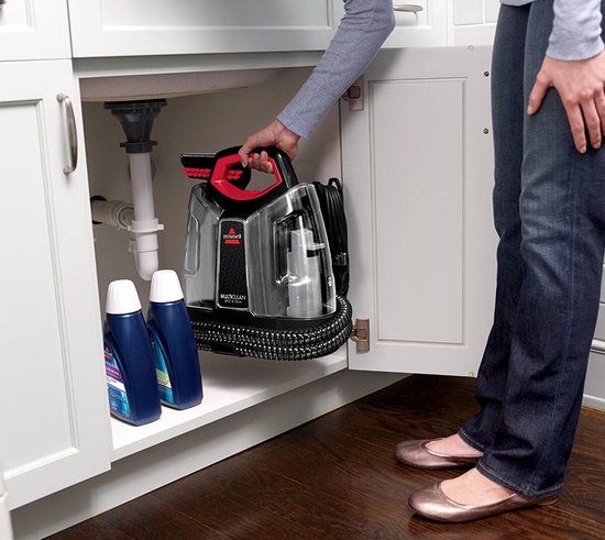 Nettoyeur de taches portable BISSELL MultiClean Spot & Stain - Avec technologie HeatWave et 4 embouts - Nettoyeur de moquette pour canapé, voiture et matelas - Nettoyeur de moquette - Tuyau extra-long de 2,2 m - Appareil de nettoyage - Nettoyeur de canapé