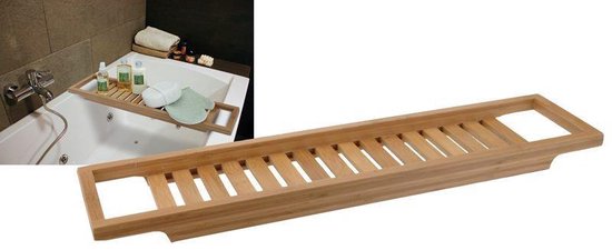 Excellent Houseware : étagère de salle de bain en bambou - 64 x 15 cm - pour ranger des objets - étagère de salle de bain - marron