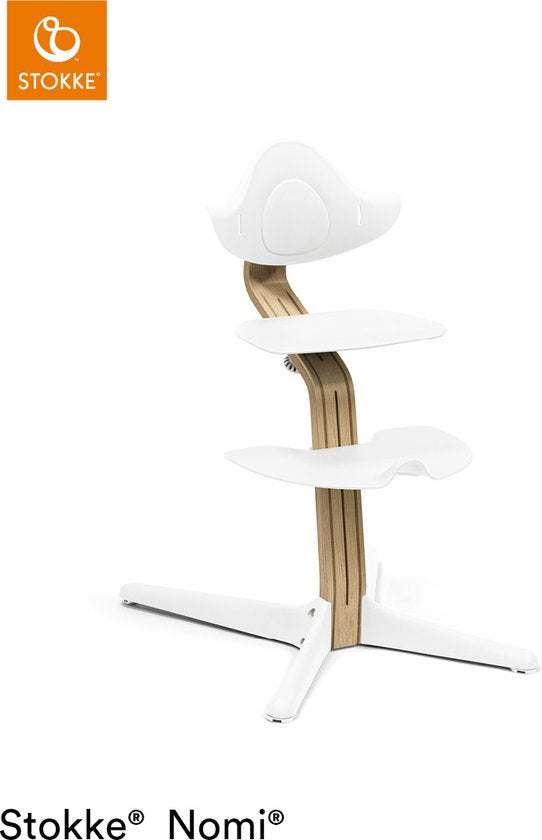 Chaise haute Stokke® Nomi® - Chêne - Blanc