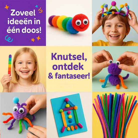 Vaive Craft Set 905-piece - Crafting Girls & Boys - Beads, Feathers, Pompoms & Wiggle Eyes - Craft Case - Crafting Supplies - Crafting kits