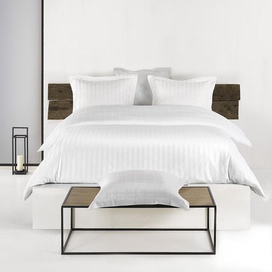 Housse de couette De Witte Lietaer en satin de coton Zygo - Lit jumeaux - 240 x 220 cm - Blanc