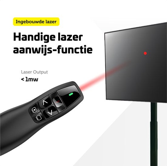 Garpex® Wireless Presenter - Clicker de présentation - Présentateur sans fil - Télécommande Powerpoint - Pointeur laser - Sans fil