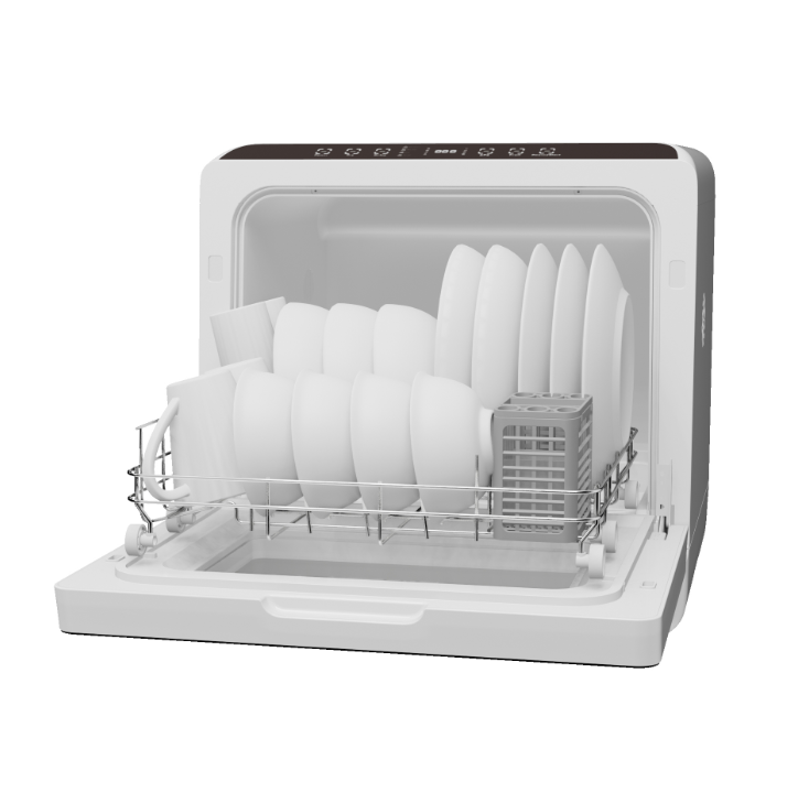 Mini-lave-vaisselle ELEGO à poser - Blanc - 45 x 44 x 45,8 cm - 4 programmes, minuterie