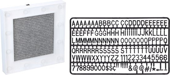 Grundig tableau mémo - 150 lettres - Feutre - LED - 30x30cm