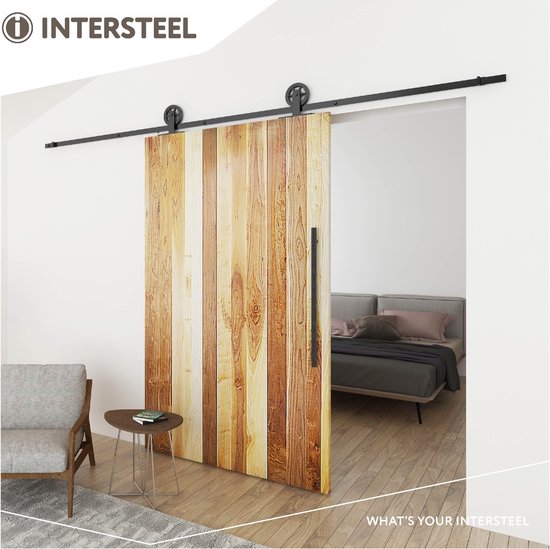 Système de porte coulissante Intersteel Wheel Top noir mat