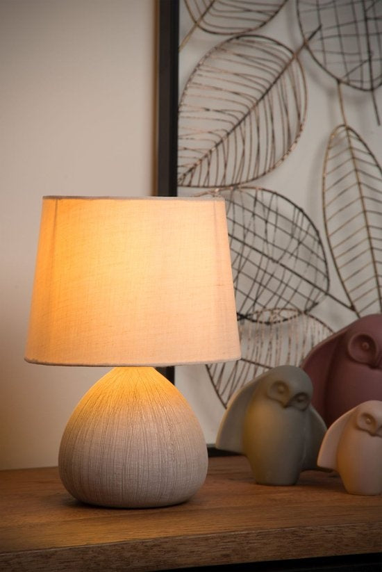 Lucide Lampe à poser RAMZI - Ø 18 cm - 1xE14 - Beige