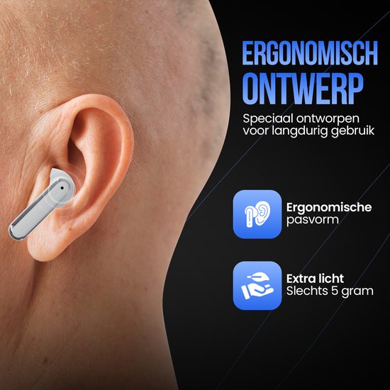 Strex Wireless Earphones - Active Noise Cancelling - LED Display - Wireless Bluetooth Earphones - Ecouteurs sans fil - Bluetooth 5.3 - White