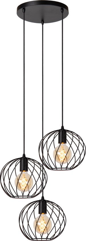 Lucide DANZA - Suspension - Ø 50 cm - 3xE27 - Noir