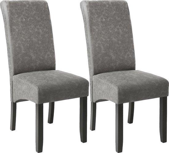 tectake® - 2 chaises de salle à manger avec assise ergonomique - gris marbré - 403627