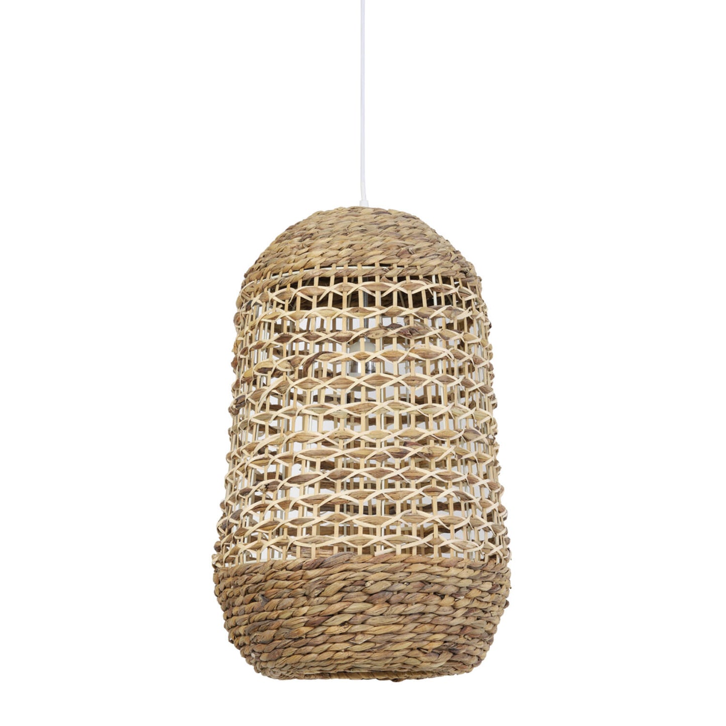 Suspension Light & Living Tripoli – Ø 37,5 cm – Rotin tressé, couleur naturel/marron – Lampe ronde moderne pour le salon et la salle à manger – Source lumineuse non incluse – Douille E27