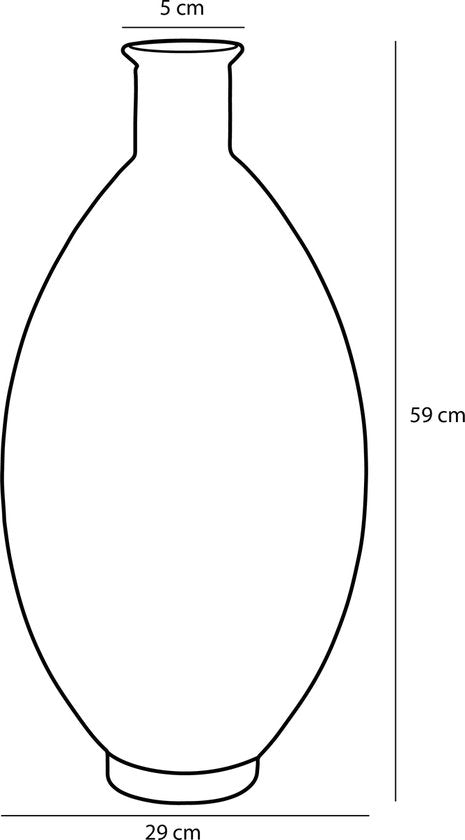 Vase bouteille Firenza Mica Decorations - H59 x Ø29 cm - Verre recyclé - Marron foncé