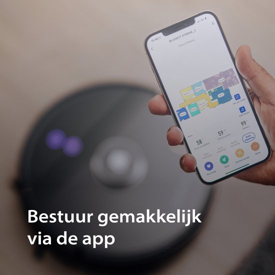 Blaupunkt Bluebot XTREME - Robot aspirateur avec fonction balayage - 3000Pa de puissance d'aspiration - Navigation laser - App et commande vocale