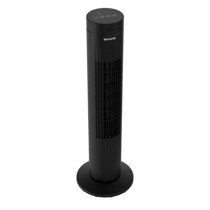 Ventilateur colonne Auronic - 76 cm - Oscillation à 60° - 35 W - 3 vitesses - Avec télécommande - Écran tactile numérique - Noir