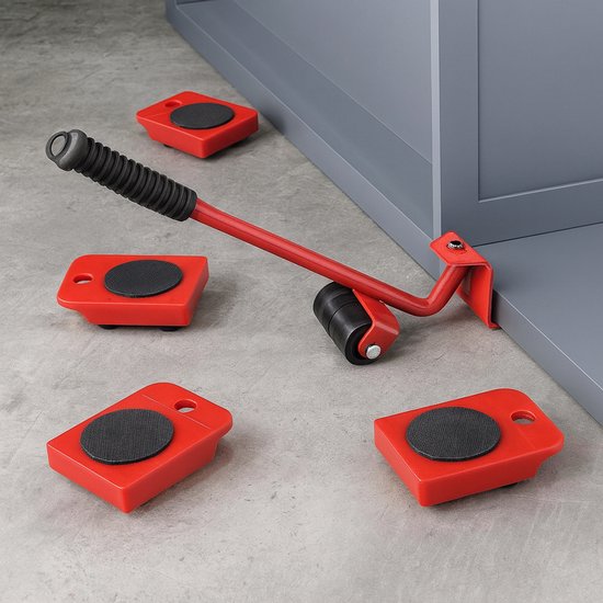 Ceruzo Transpalette - 5 pièces - Aide au déménagement et au levage - Capacité de charge 150 kg - 360° - Rouleaux pour meubles