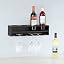 SoBuy FRG66-L-SCH Casier à vin – Fixation murale – 4 bouteilles et 6 verres – 48 x 12 x 12 cm – Noir