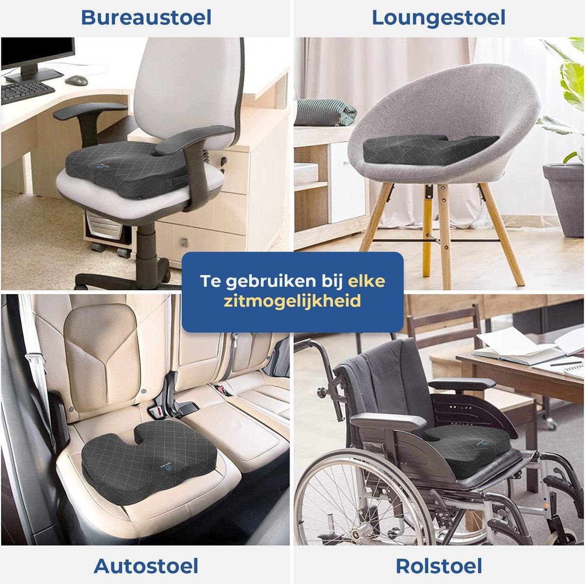 Coussin de siège orthopédique - SafeLife - Ergonomique - coussin pour le coccyx