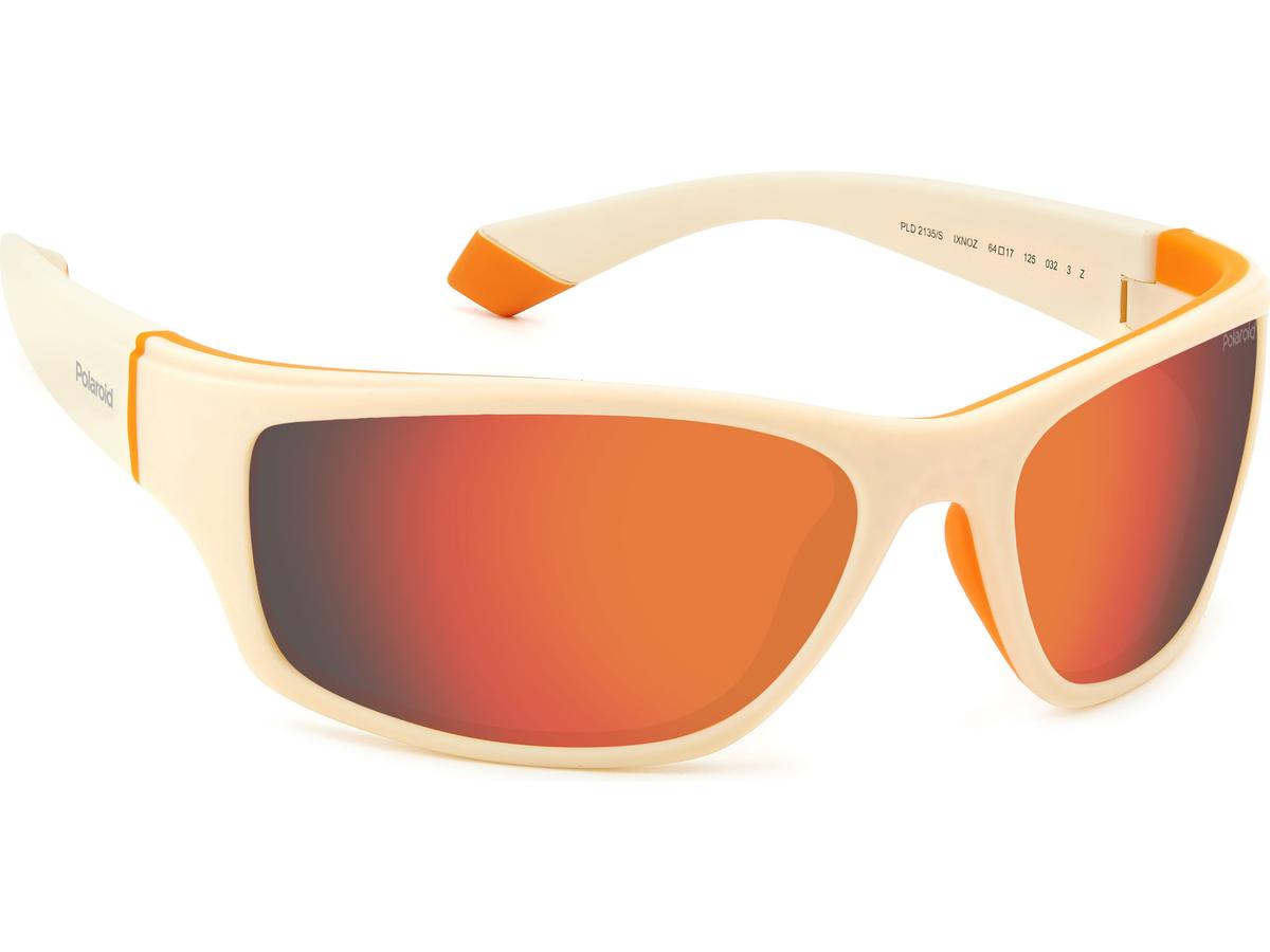 Lunettes de soleil Polaroid - Plastique - Homme - Blanc-orange - 65 x 17 x 125 mm