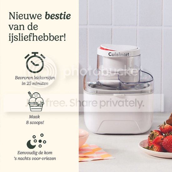 Cuisinart - Solo Scoops : machine à glace - Machine à sorbet et à yaourt glacé - Machine à glace - 475 ml