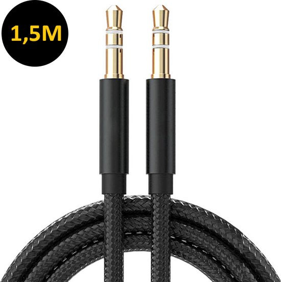 Câble auxiliaire ThunderGold - Câble audio 3,5 mm - Câble jack - Mâle-mâle - 1,5 mètre