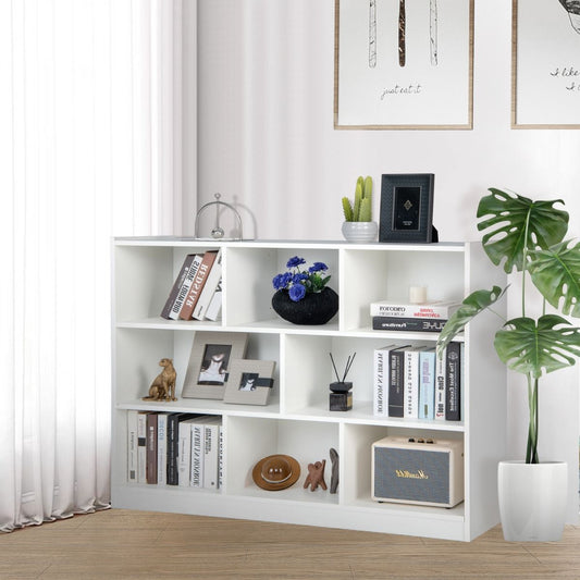 Bibliothèque pour enfants Coast - 3 niveaux - 8 étagères - blanche - 122 x 32 x 93 cm