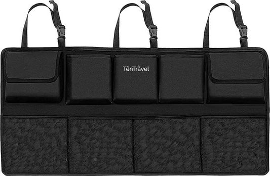 TenTravel Trunk Organizer - Car Organizer Trunk - Car Seat Organizer - Waterproof and Scratch Resistant - With 9 Storage Compartments