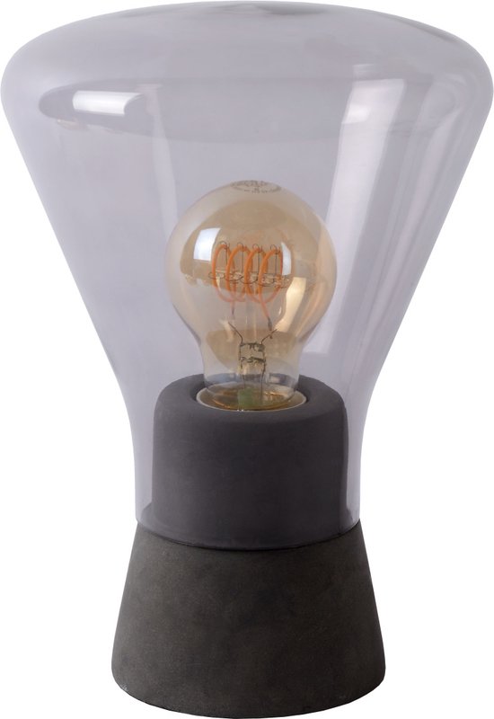 Lampe de table Lucide BARRY - Ø 16,5 cm - 1xE27 - Fumé