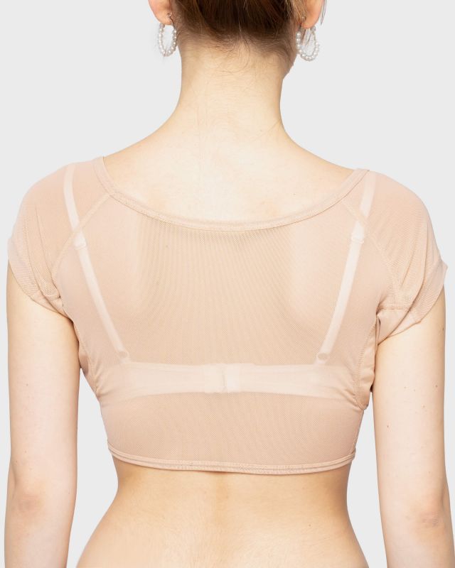 Anti Sweat Top Skin Colour Ladies L - Maillot de corps sans couture avec coussinets pour les aisselles
