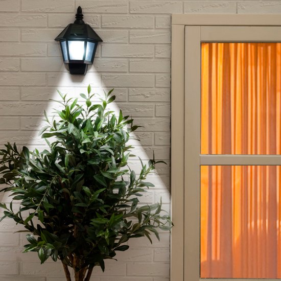 Applique murale LED Grundig Solar à effet flamme et lumière blanche froide - 2 modes - Alimentation solaire - IP44 - 6 à 8 heures