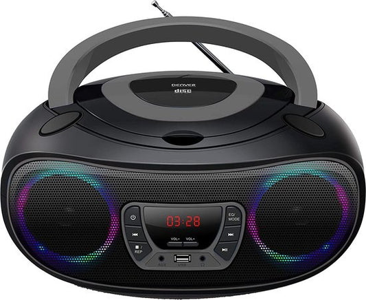 Denver Portable Radio CD Player Kids - Bluetooth - Light Effects - Boombox - AUX - FM - TCL212BT - Grey