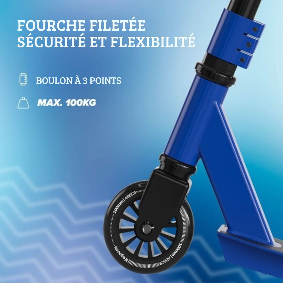 Trotinette Stuntstep Fly X - LifeGoods - 6+ Years - Garçons/Filles - 100mm - 100KG - Noir/Bleu