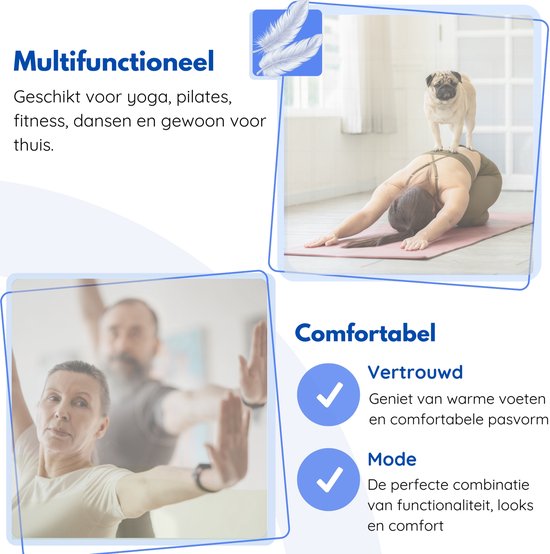 Hilvard Pilates socks - Chaussettes de yoga - Chaussettes de cheville - 3 paires - Noir et blanc - Chaussettes antidérapantes - Taille unique