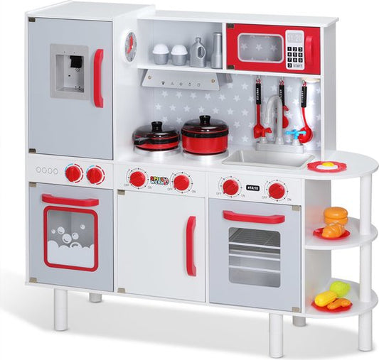 Spielwerk Wooden Play Kitchen Junior Chef - Réaliste interactif - 38 pièces