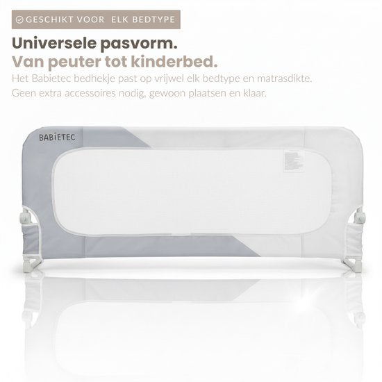 Barrière de lit Babietec réglable et pliable – Extra longue 150 cm – Barrière de lit – Sommier – Protection anti-chute – Barrière de lit – Gris foncé