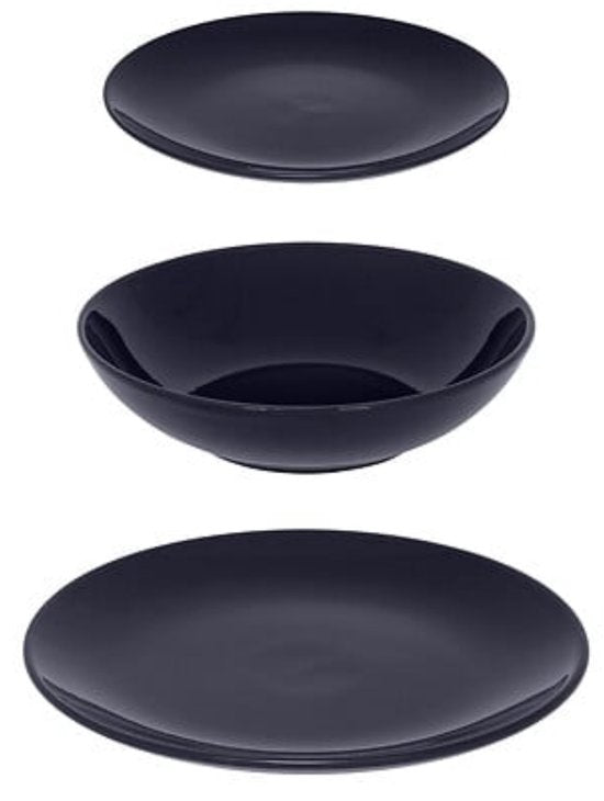 Secret de gourmet - Service de table Colorama uni - 18 pièces - bleu - service de table - vaisselle - 6 personnes