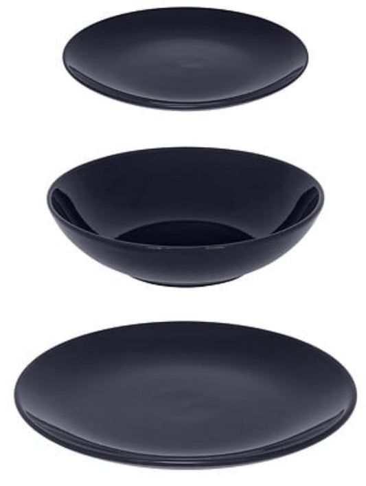Secret de gourmet - Service de table Colorama uni - 18 pièces - bleu - service de table - vaisselle - 6 personnes