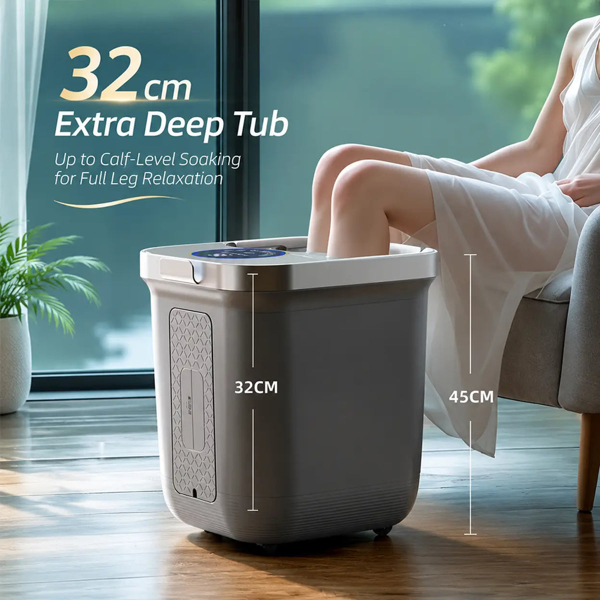 Appareil de massage électrique pour les pieds Kasj Z201 avec 6 rouleaux - Stérilisation par UV