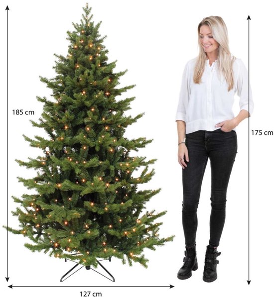 Sapin de Noël artificiel Triumph Tree Sherwood Deluxe avec éclairage LED - Sapin de Noël artificiel H 185 x Ø 127 cm - Vert