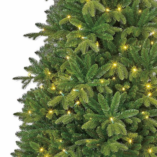 Black Box Trees Brampton Artificial Christmas Tree Slim with LED Lights - H215 x Ø125 cm - Vert