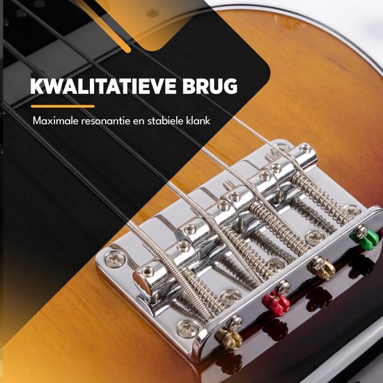 Guitare basse électrique Finesse avec ampli - Kit de démarrage - Adultes - Enfants - Sunburst