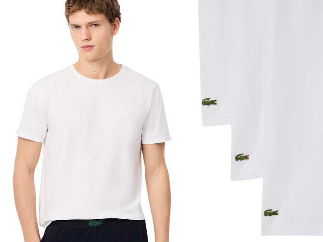 T-shirt Lacoste Basic - Lot de 3 - taille XXL - Blanc/Argent-Noir Chine