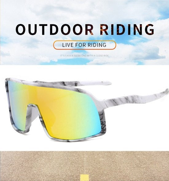 Garpex® Lunettes de cyclisme - Lunettes de sport - Lunettes de soleil polaroïd - Vélo de route - Vélo de montagne - Moto - Monture bleu foncé Lunettes bleues