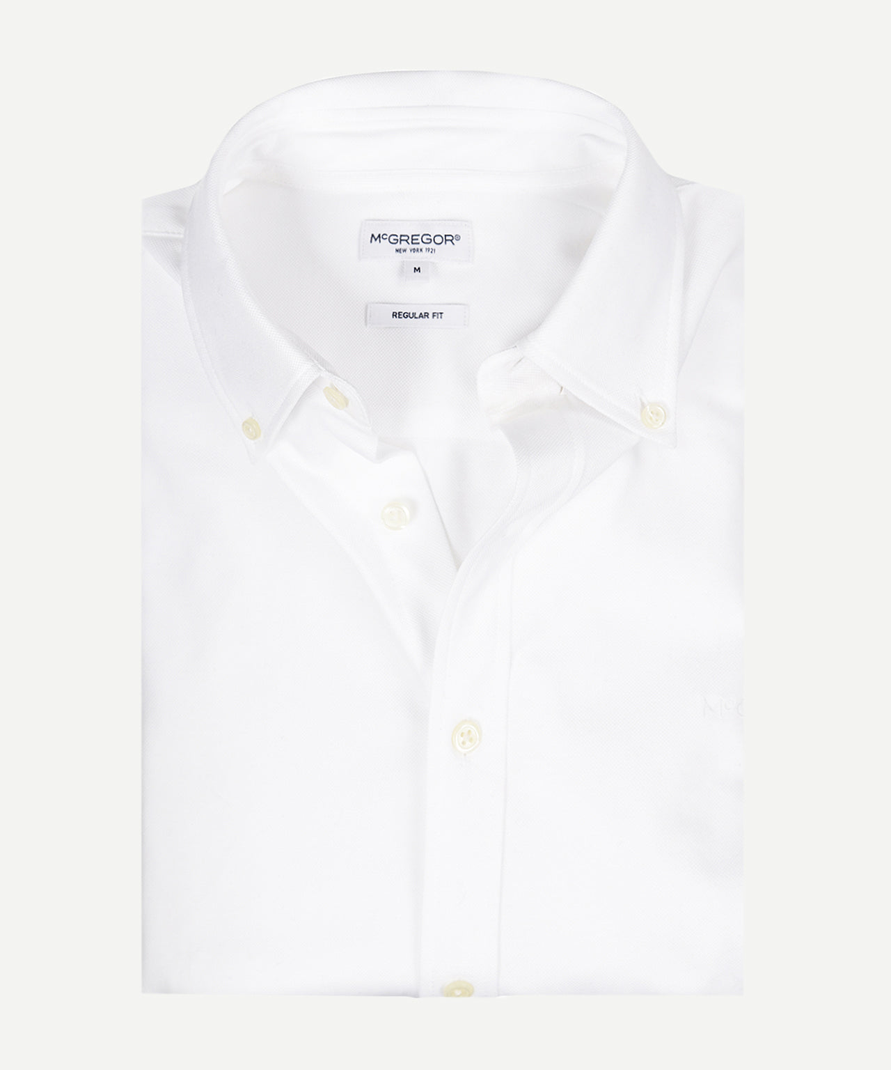 McGregor - Chemise en piqué stretch - Coupe régulière et confortable - Blanc - Taille S