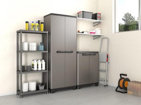 Keter Stellingkast Plus 60/4 - Étagère de rangement à 4 tablettes - 60 x 30 x 135 cm - Noir