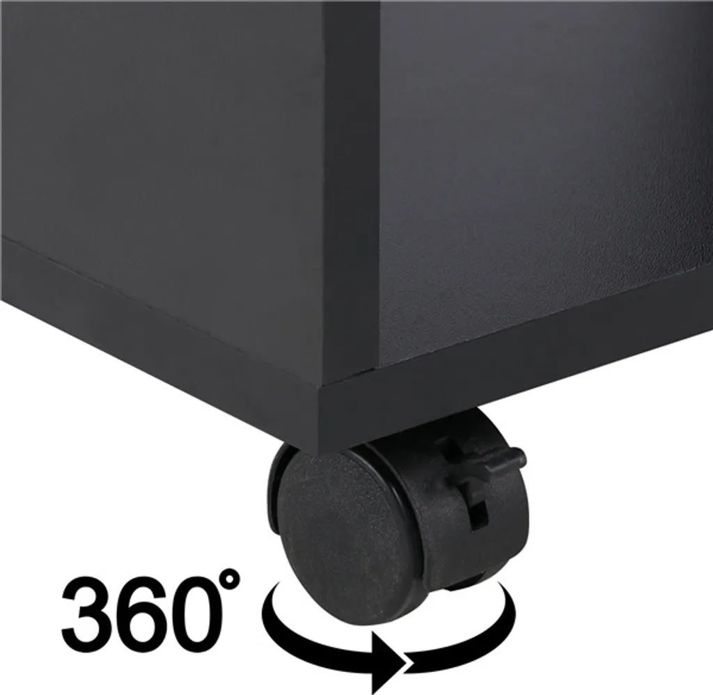 Bureau d'ordinateur Yaheetech avec tiroir pour clavier et roulettes - Noir - 80 x 48 x 76 cm