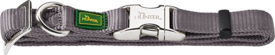 Collier pour chien - Hunter - Click Alu Strong - Nylon Soft Grey - 45-65 x 2,5 cm - Résistant et confortable