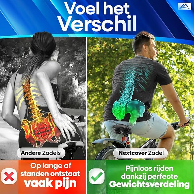 Selle de vélo Nextcover ComfortPro - Mousse à mémoire de forme - Imperméable - Respirante - Noire