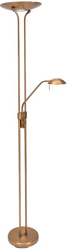 Steinhauer Olet - Classic LED Dimmable Floor Lamp | Floor Standing Lamp with Dimmer with Reading Lamp - 1 light - H 1800 mm - Bronze - Living room | Bedroom