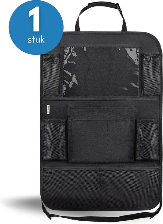 Premium Luxury & Sturdy Car Organiser with Tablet Holder - 1 Piece - Extra Storage - Protector - Car Seat - Accessories